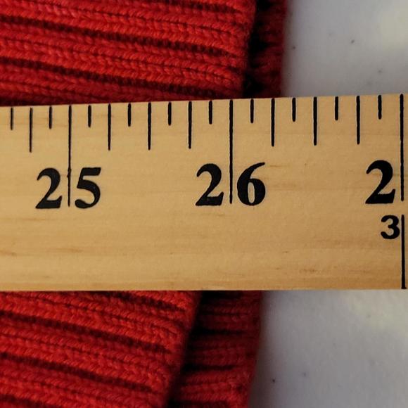 Tommy Hilfiger Red Gray Ruby Stripe Button Cardigan Front Pockets Women Size M - Picture 5 of 9